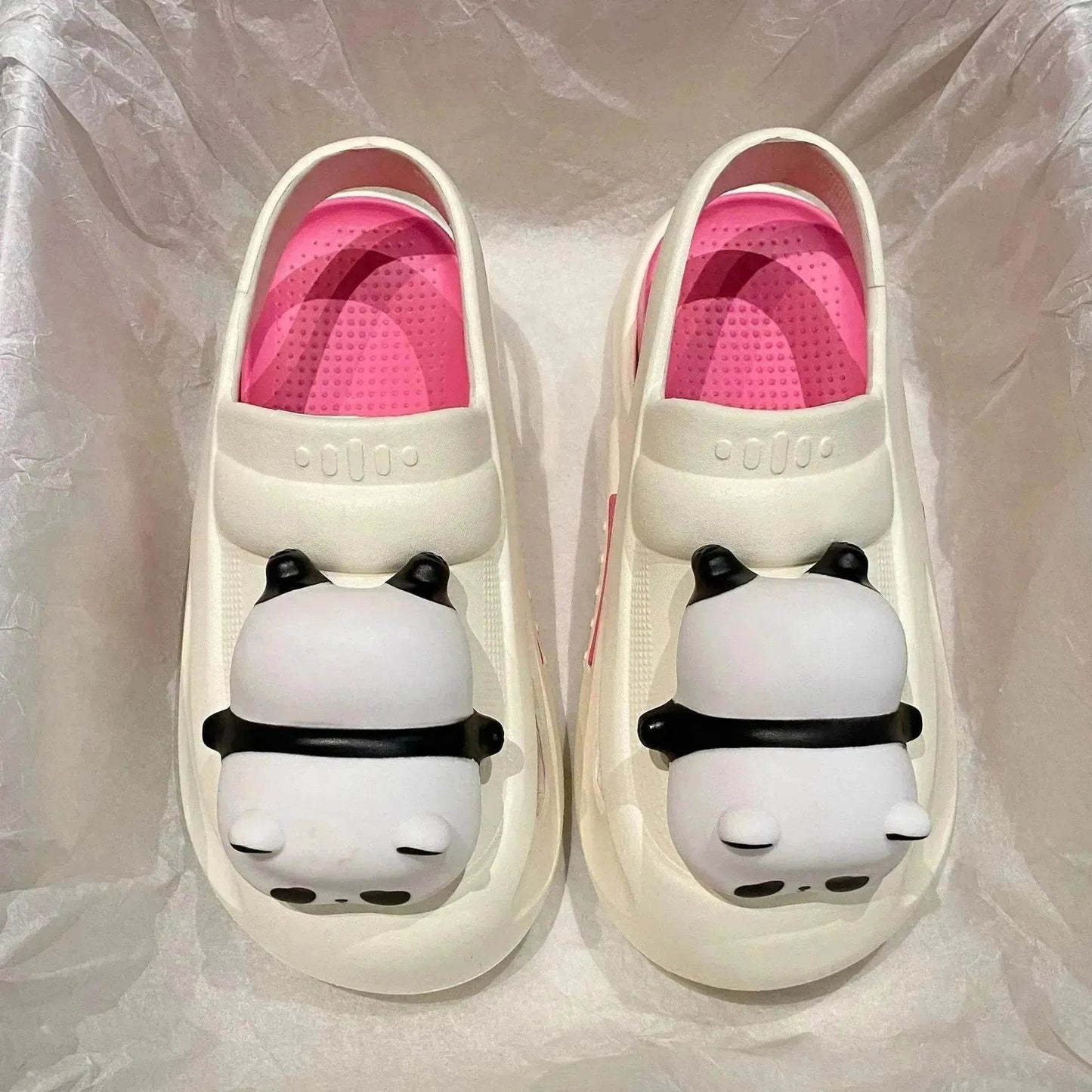 2025 Cute Slipper With Panda Lamp Summer Croc Sandals Femme Light Funny Woman Casual Home Slippers Shoes - www.Shopthatapp.com