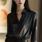 Professional Office Business Retro Unique Chic Satin Silk Blouse shirt Top for women - www.Shopthatapp.com
