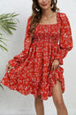 Casual Spring And Summer lantern Sleeve floral Mini Dress - www.Shopthatapp.com