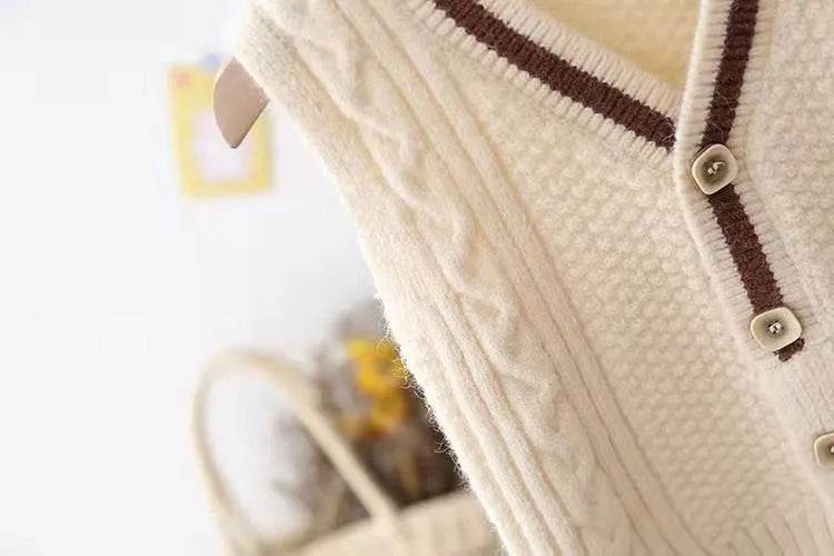 Children Knitted Chunky Sweater Outwear Vest kids - www.Shopthatapp.com