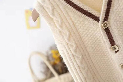 Children Knitted Chunky Sweater Outwear Vest kids - www.Shopthatapp.com