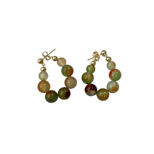 Peacock Agate Jade Beaded Earrings - www.Shopthatapp.com