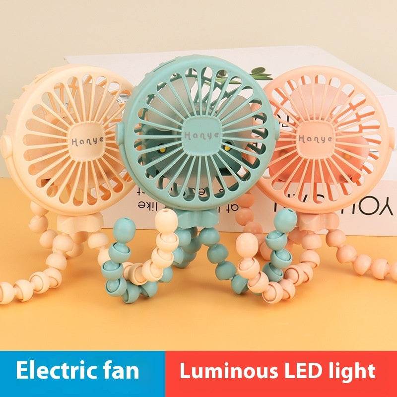 USB Powered summer heat Handheld fan with stand and Night light - www.Shopthatapp.com