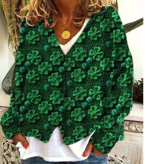 Christmas Abstract Printing Casual Cloak Coat Cardigan Sweater - www.Shopthatapp.com
