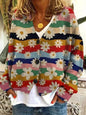Christmas Abstract Printing Casual Cloak Coat Cardigan Sweater - www.Shopthatapp.com