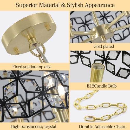 Modern Crystal Chandelier, Suitable For Living Room Round Crystal Lamp Luxury Home Decoration Lamps - www.Shopthatapp.com