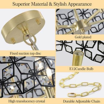 Modern Crystal Chandelier, Suitable For Living Room Round Crystal Lamp Luxury Home Decoration Lamps - www.Shopthatapp.com