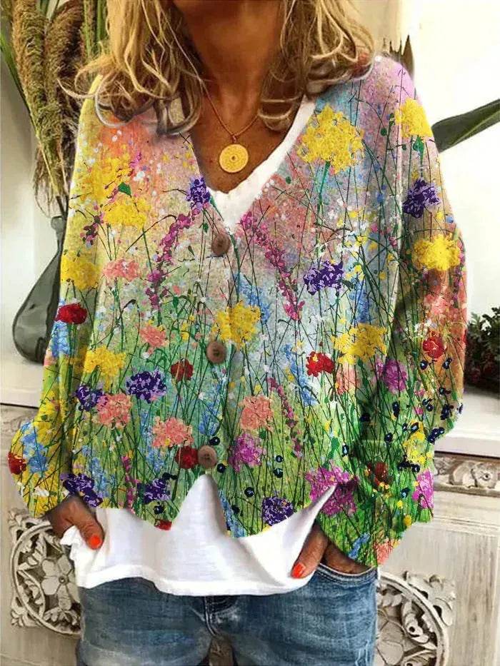 Christmas Abstract Printing Casual Cloak Coat Cardigan Sweater - www.Shopthatapp.com