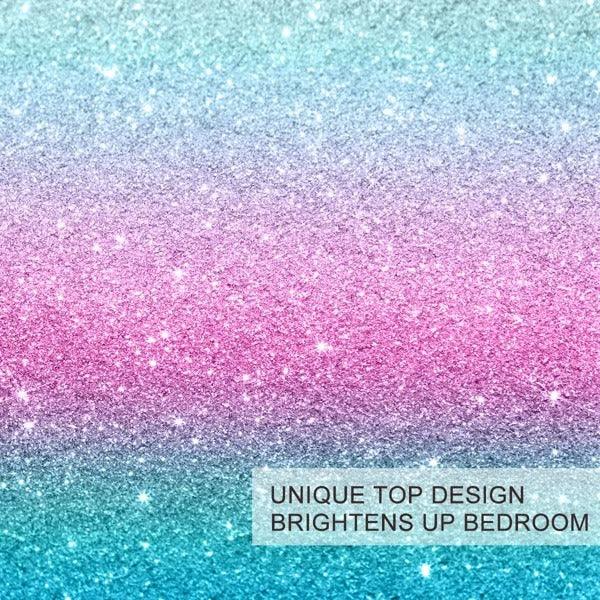 Colorful Glitter Bedding Girly Turquoise Blue Pink And Purple Pastel Colors Duvet Cover 3 Piece Trendy Bed Spreads Queen Size Comforter Cover Sets For Girls - www.Shopthatapp.com