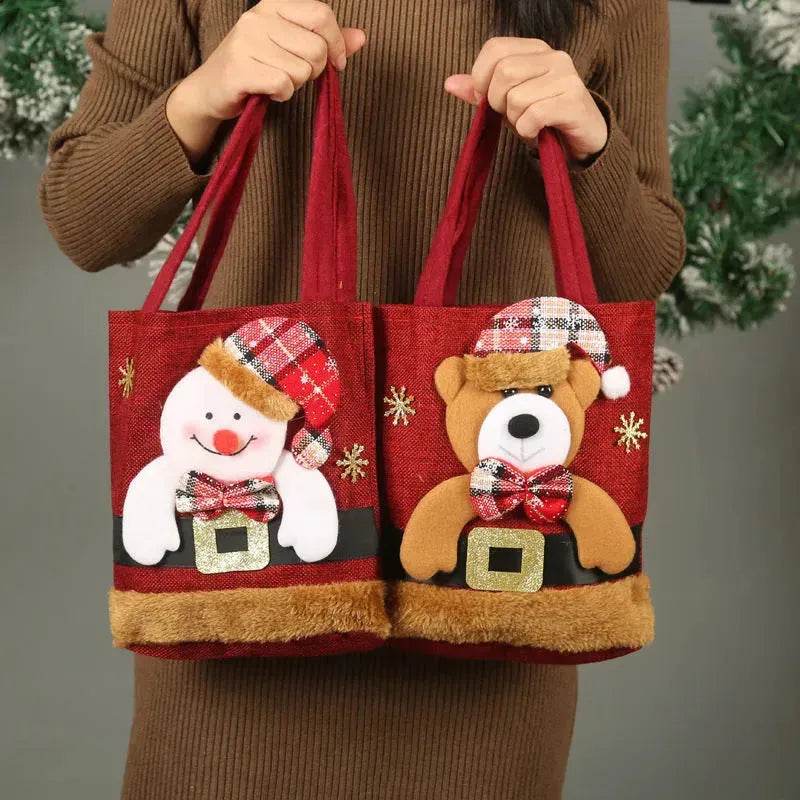 Christmas Candy Gift Tote Bag For Kids Funny Creative Santa Claus Elk Snowman Bear Handbag Small Christmas Tree Decoration Bags - www.Shopthatapp.com