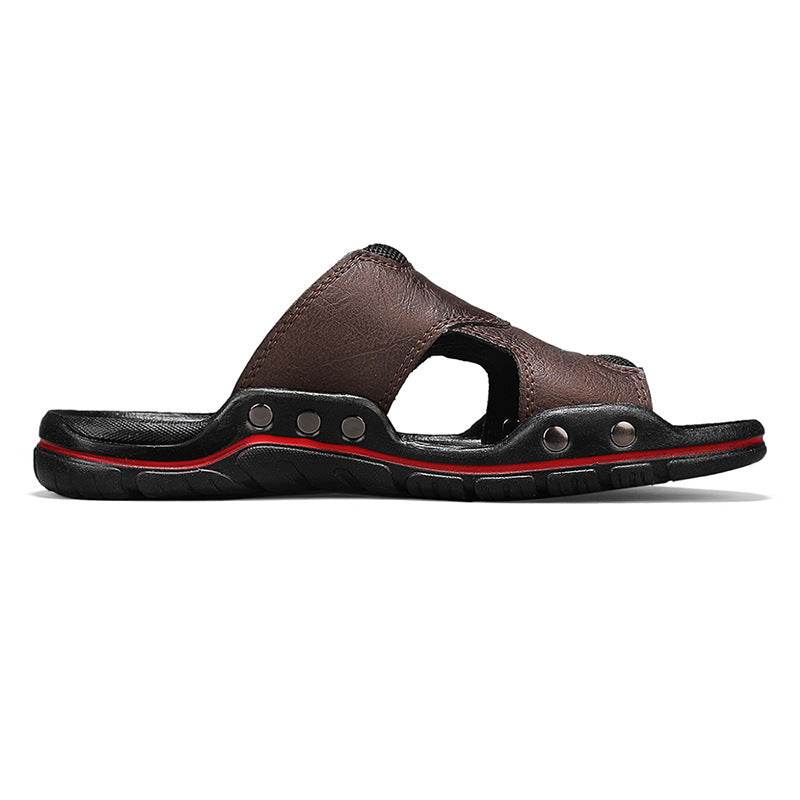 Non-slip Deodorant Men's Sandals Genuine Leather Outdoor Flip Flops - www.Shopthatapp.com