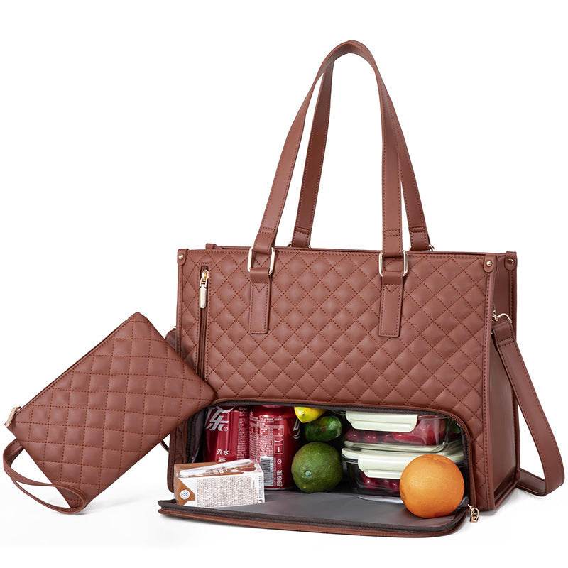Women Stylish Fashion Commute Office Insulated Work Handbag Lunch Bag - www.Shopthatapp.com