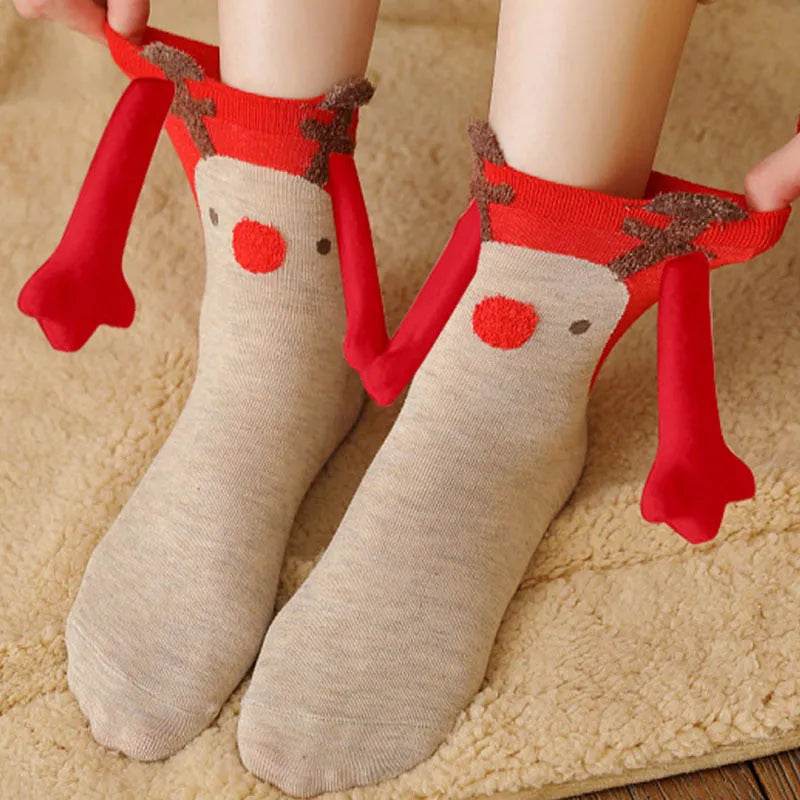 Christmas Stockings Autumn Winter Cotton Magnet Lodestone Hand Tube Socks - www.Shopthatapp.com