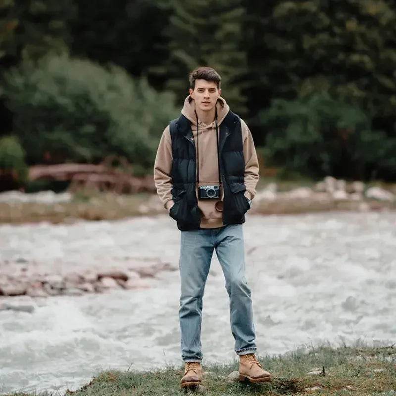 Winter Sleeveless Duck Down Windproof Vest Down Jacket Coat for men - www.Shopthatapp.com