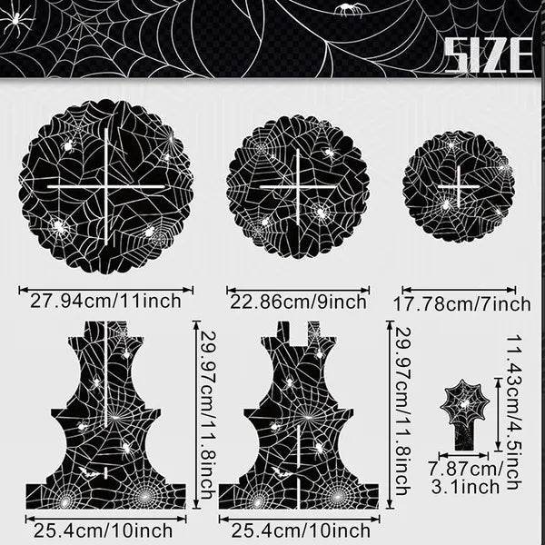 3 Tier Halloween Cupcake Stand Black Spider Web Cardboard Cupcake Stand Spider Bat Cupcake Toppers Halloween Cupcake Holder Tower For Halloween Birthday Party Supplies - www.Shopthatapp.com