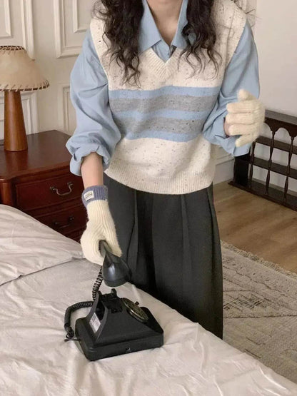 Cashmere Sleeveless V-neck Knitted Sweater Vest top for women - www.Shopthatapp.com