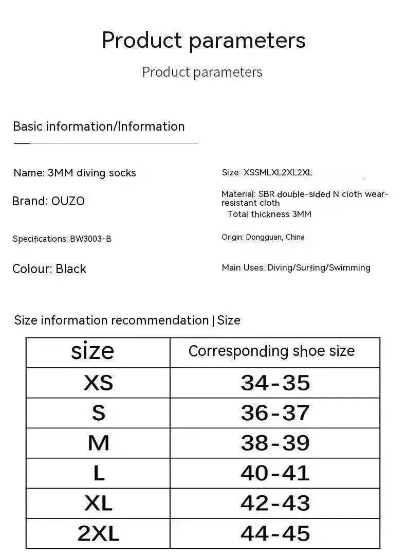 3mm Diving Cold-proof Warm Wear-resistant Non-slip Swimming Snorkeling Surfing Beach Socks - www.Shopthatapp.com