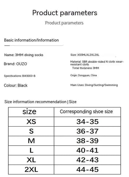 3mm Diving Cold-proof Warm Wear-resistant Non-slip Swimming Snorkeling Surfing Beach Socks - www.Shopthatapp.com