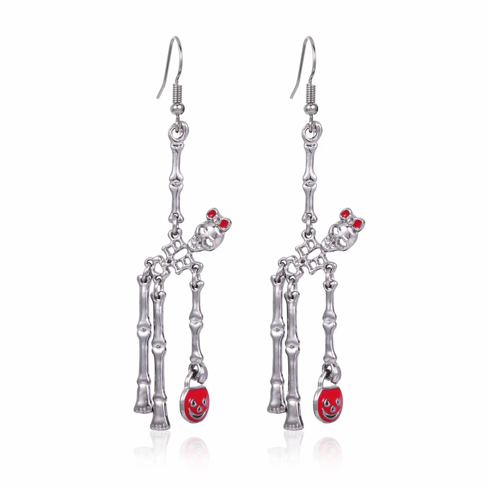 3pcs Halloween Skeleton Earrings And Necklace Set Creative Retro Personality Jewelry Accessories - www.Shopthatapp.com