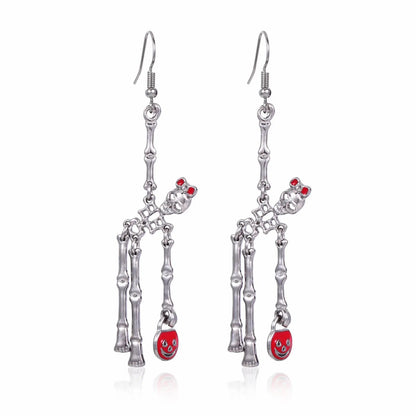 3pcs Halloween Skeleton Earrings And Necklace Set Creative Retro Personality Jewelry Accessories - www.Shopthatapp.com