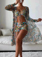 3pcs Pring Bikini With Long Sleeve Cardigan Fashion Summer Beach Swimsuit Women - www.Shopthatapp.com