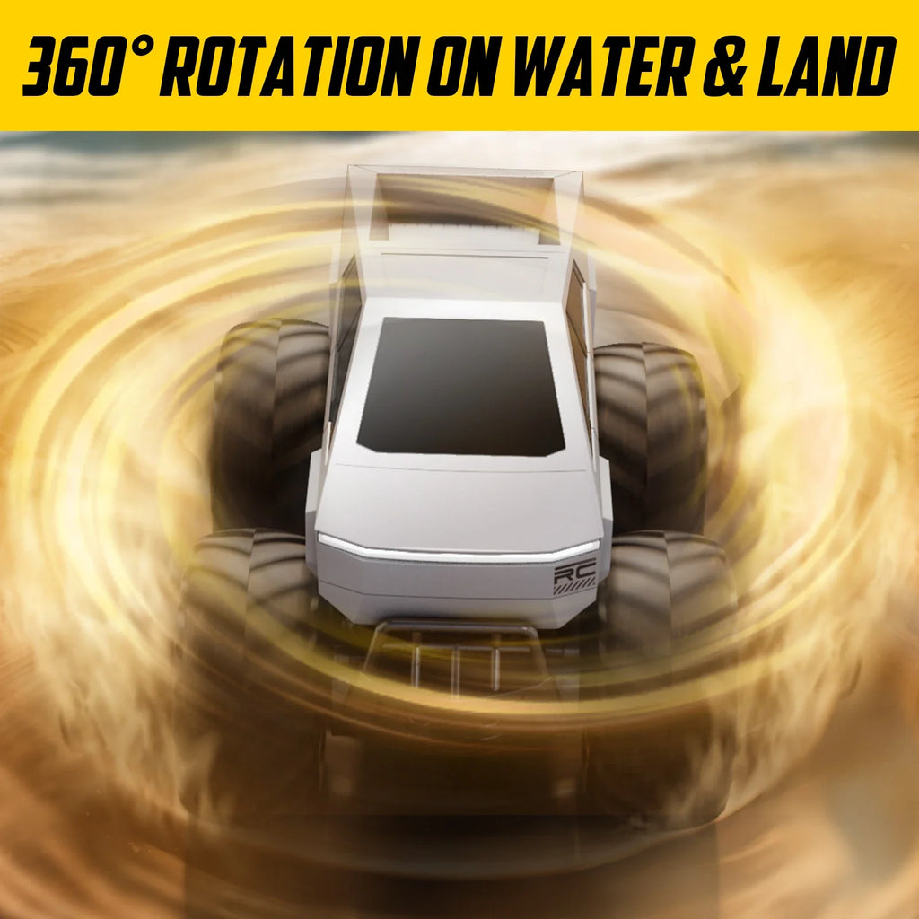 4WD Cybertruck-Inspired RC Truck | Amphibious, 360° Spins, Waterproof - www.Shopthatapp.com