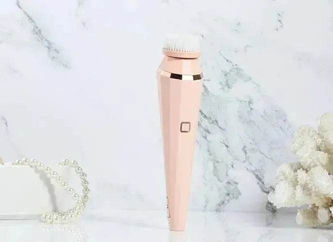 4 In 1 USB Rechargeable Electric Facial Cleansing Brush Soft Skin Care Portable Massager Face Brush Deep Cleaning Device - www.Shopthatapp.com