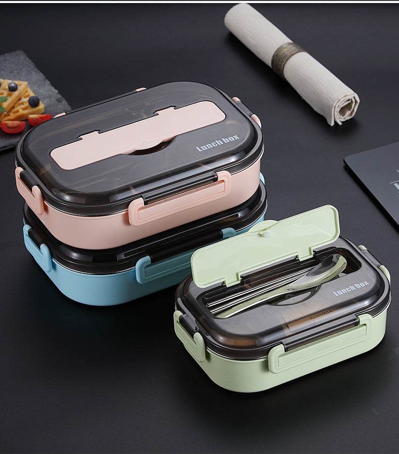 Stainless Steel Insulated Kids Bento Lunch Box with Cutlery - www.Shopthatapp.com