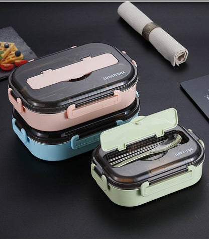 Stainless Steel Insulated Kids Bento Lunch Box with Cutlery - www.Shopthatapp.com