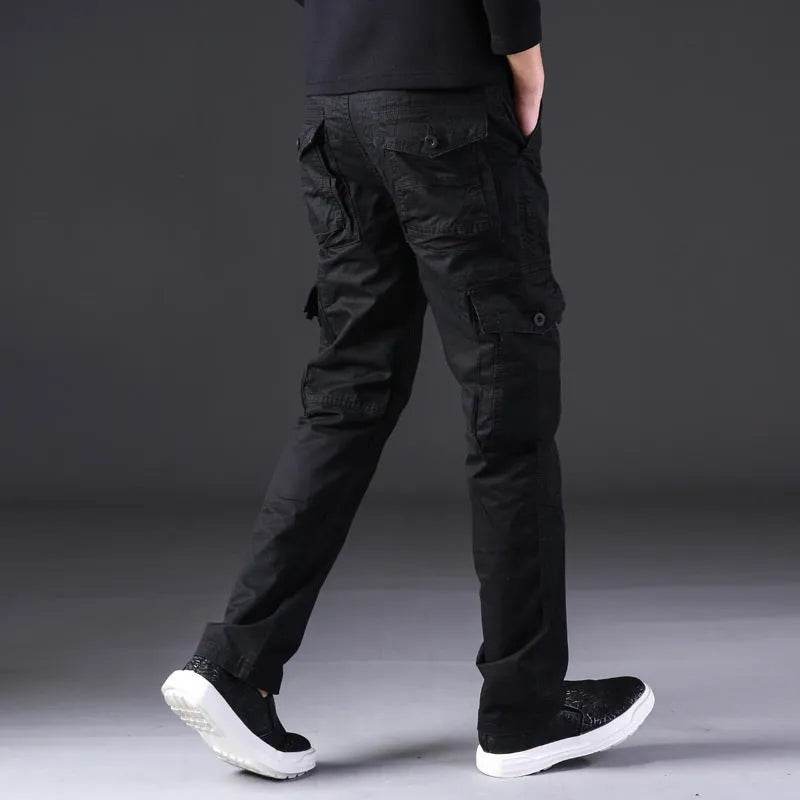 Overalls Men's Outdoor Casual Trousers Pure Cotton Straight Loose Multi-pocket Cargo Pant - www.Shopthatapp.com