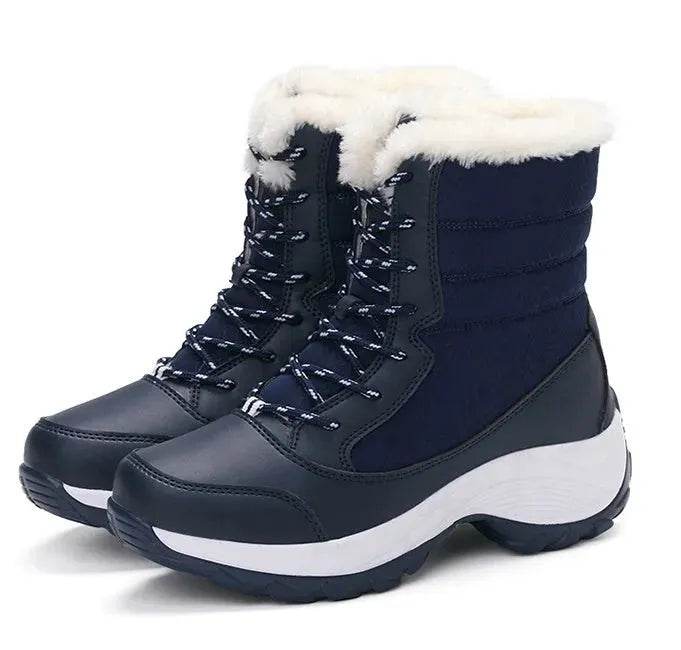 Winter Snow Boots Female High Ankle Waterproof Ladies Cotton Shoes Boots Plus Velvet Shoes - www.Shopthatapp.com