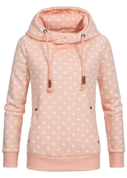 Women Printed loose hooded sweatshirt - www.Shopthatapp.com