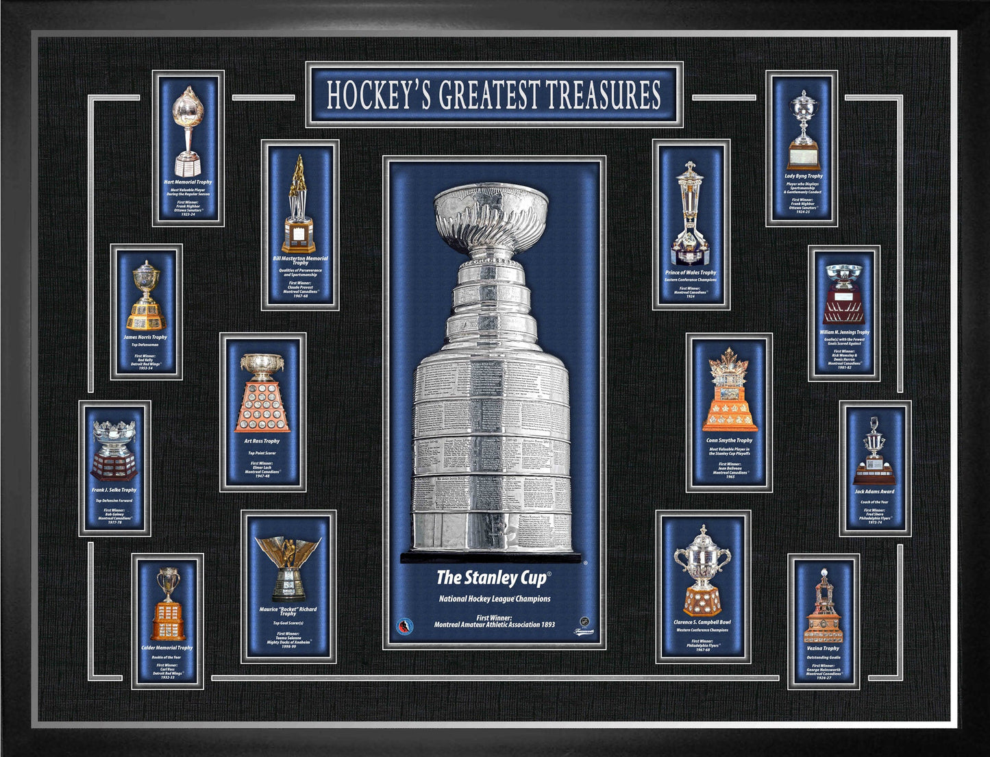 NHL Trophies Framed Print Hockey's Greatest Treasures - www.Shopthatapp.com