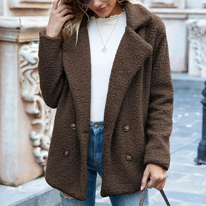Lapel Winter Fleece Fluffy Jacket Cardigan Sweater for women - www.Shopthatapp.com