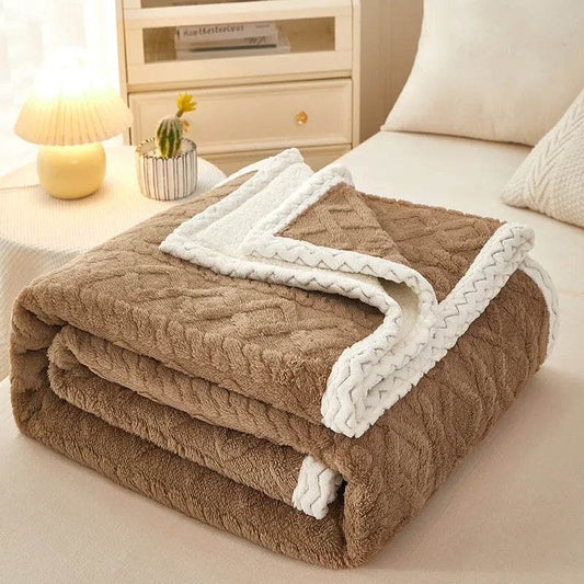 Blanket Double Thickened Warm Coral Fleece Sofa Winter Blanket - www.Shopthatapp.com