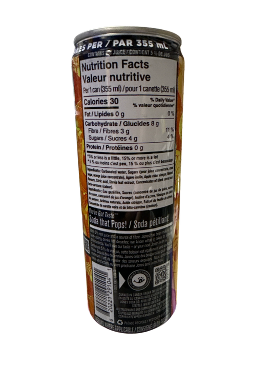 Pop Jones Prebiotic Orange and Cream Soda 355ML - Canadian Edition - www.Shopthatapp.com