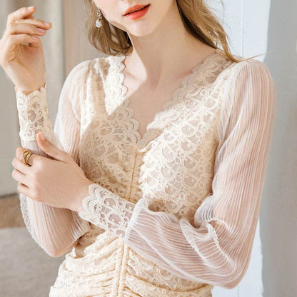 Summer Women Temperament  Work Office lace blouse top - www.Shopthatapp.com