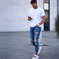 Men Fashion Ripped Hole Denim jeans pant trouser - www.Shopthatapp.com