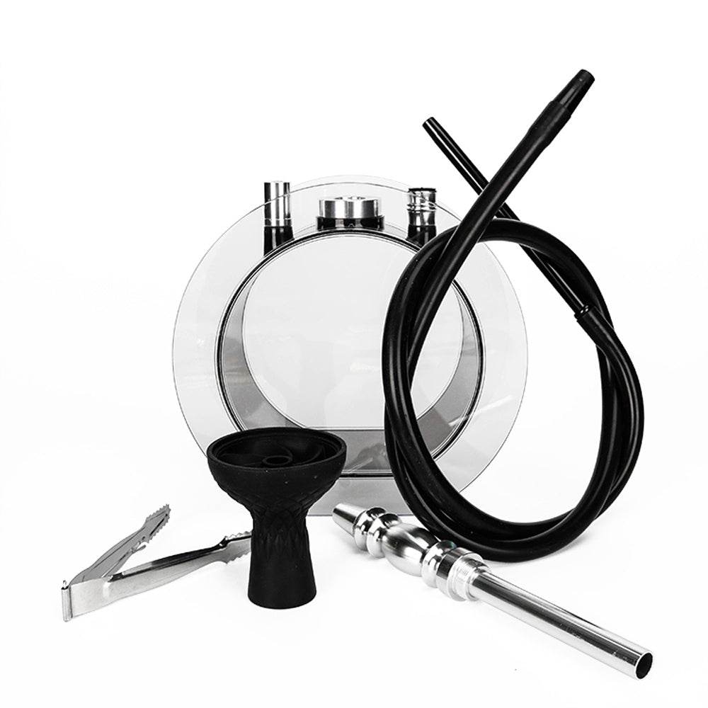 Acrylic round pot hookah set - www.Shopthatapp.com