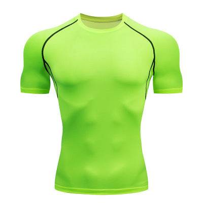 Solid color quick-drying bottoming short sleeve fitness t-shirt top - www.Shopthatapp.com