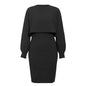 Women 2pcs Winter Outfit Cashmere dress Cropped Pullover top - www.Shopthatapp.com