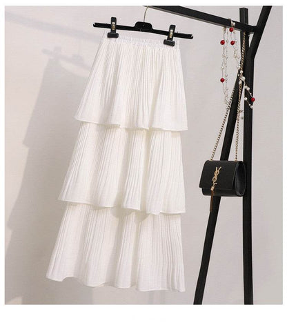 Women's Spring And Summer Chiffon layered Midi maxi Skirt - www.Shopthatapp.com