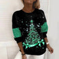 Christmas Tree Print Casual Loose Top - www.Shopthatapp.com