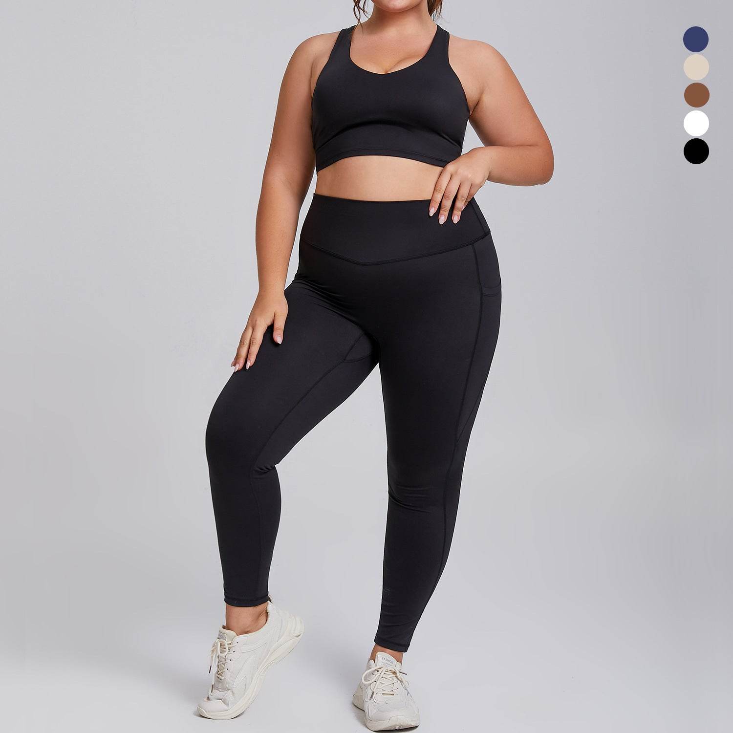 Plus Size Women Sports Workout Gym - Sleeveless Crop and Pant - www.Shopthatapp.com