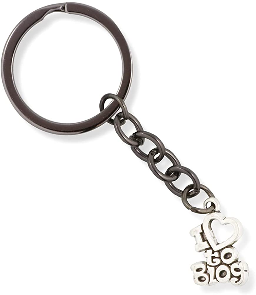 EPJ I Love to Blog Text Charm Keychain - www.Shopthatapp.com