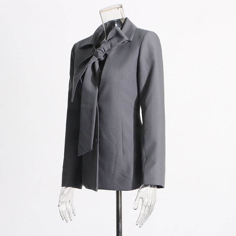 V-neck Lace-up Single-breasted Design Blazer For Women - www.Shopthatapp.com