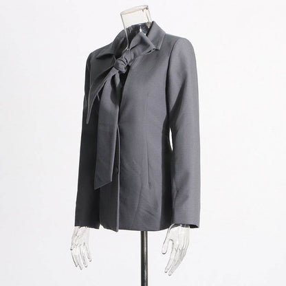 V-neck Lace-up Single-breasted Design Blazer For Women - www.Shopthatapp.com