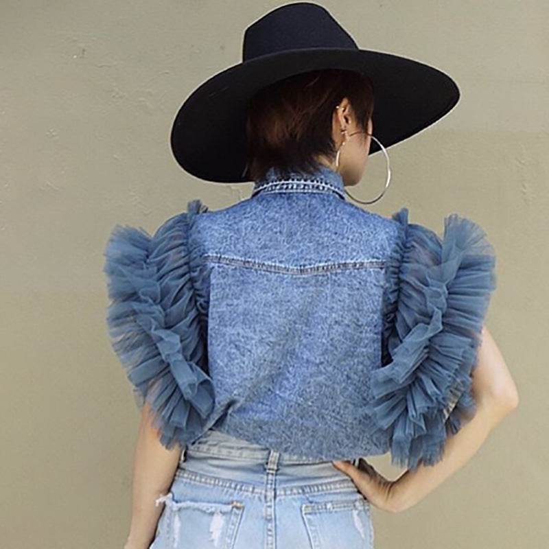 Denim Jacket Women Casual Sleeveless Lapel Style - www.Shopthatapp.com