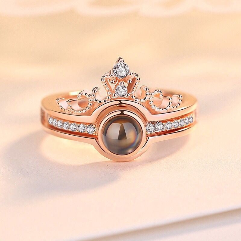 Custom Pet Photo Tiara Crown Ring
