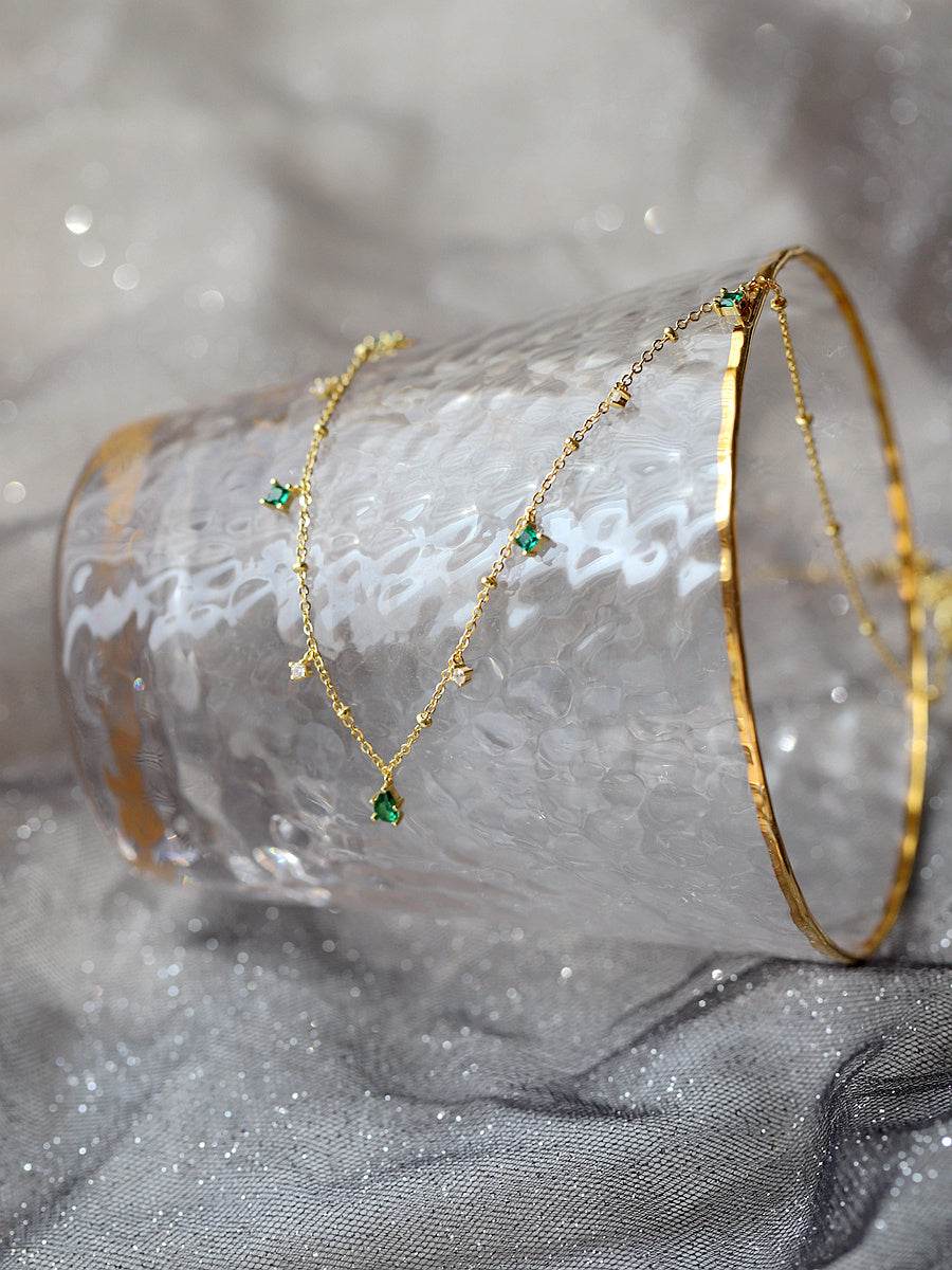 Generous water drop emerald zircon necklace - www.Shopthatapp.com